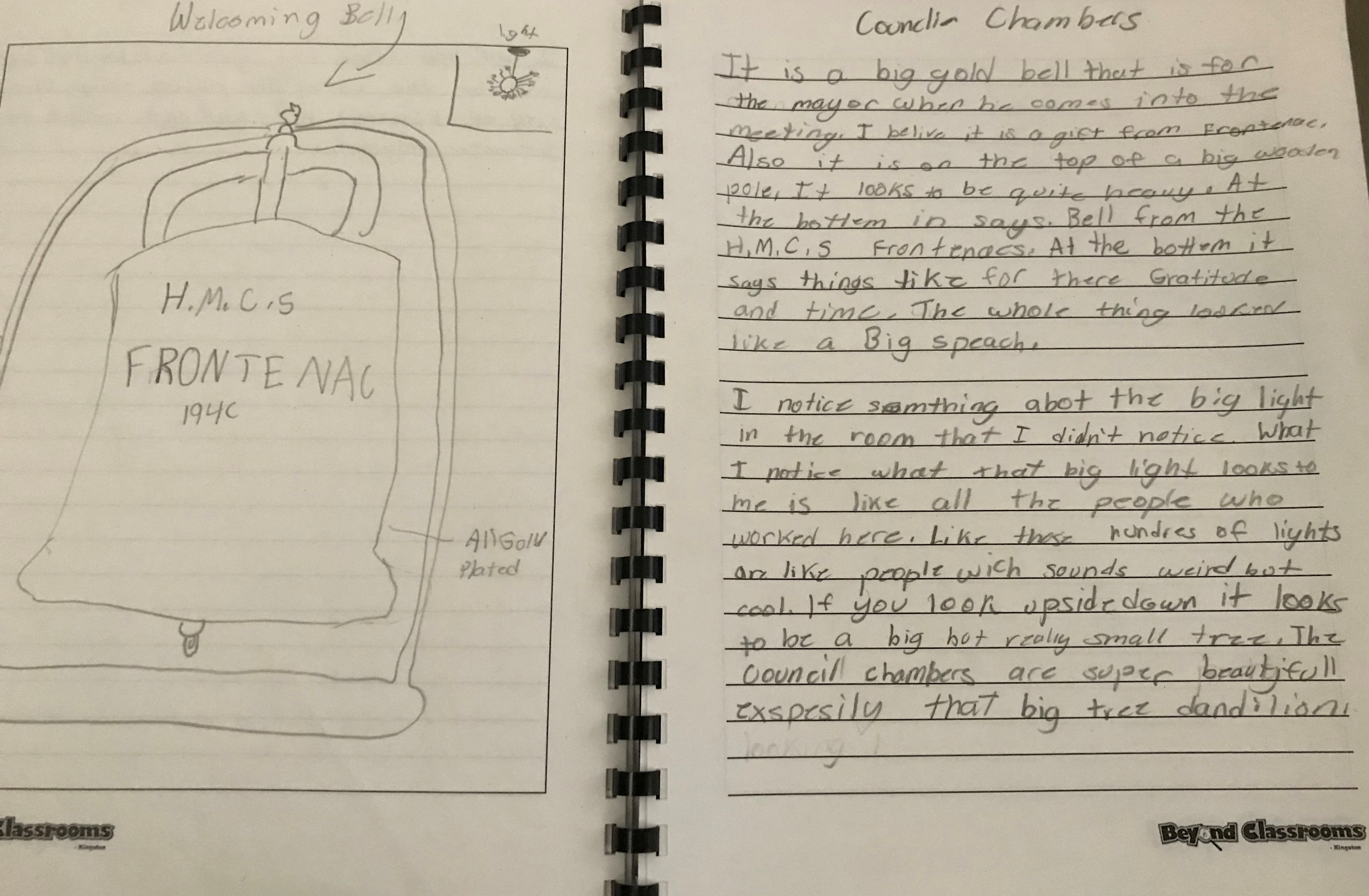 student journal about artifact