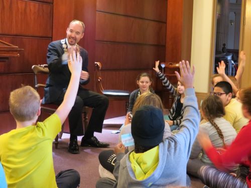 BCK students having time with the Mayor of Kingston at Kingston City Hall