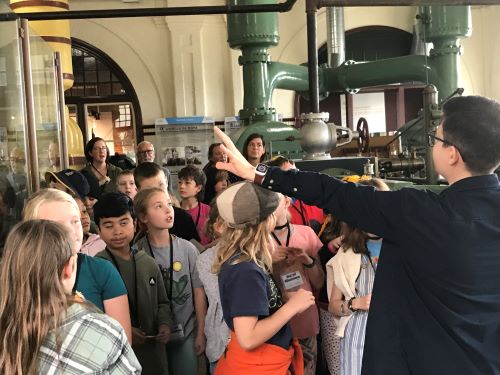 BCK students listening to an expert at the Pumphouse Museum
